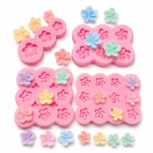 Multiple Five-Petal Plumeria Shape Aromatherapy Gypsum Candle Handmade Silicone Mold 1773