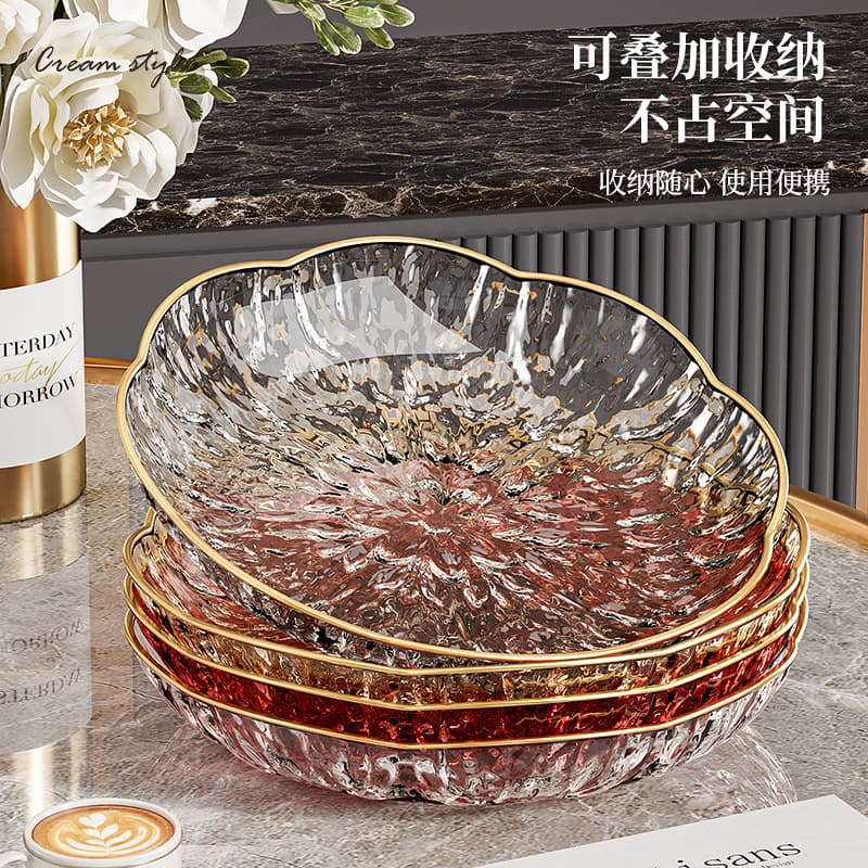 Elegant Fruit Tray Candy Storage Plate High Gloss Plastic Home Living Room Decorative Dish Snack Basket Simple Modern Style