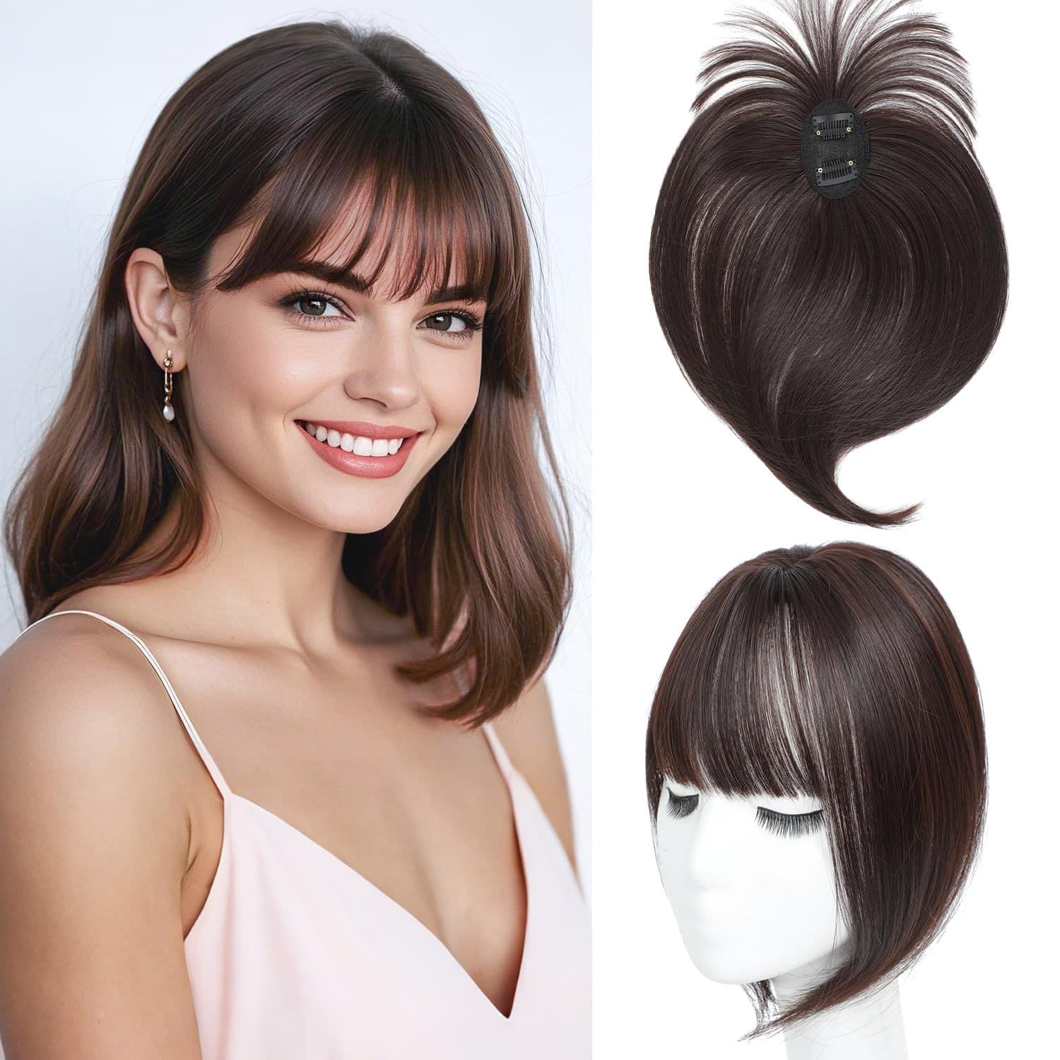 3D Simulation Hair Topper Natural Undetectable Hair Strands French Style Airy Top Hairpiece for Thinning Hair and Gray Coverage Realistic Hairpiece