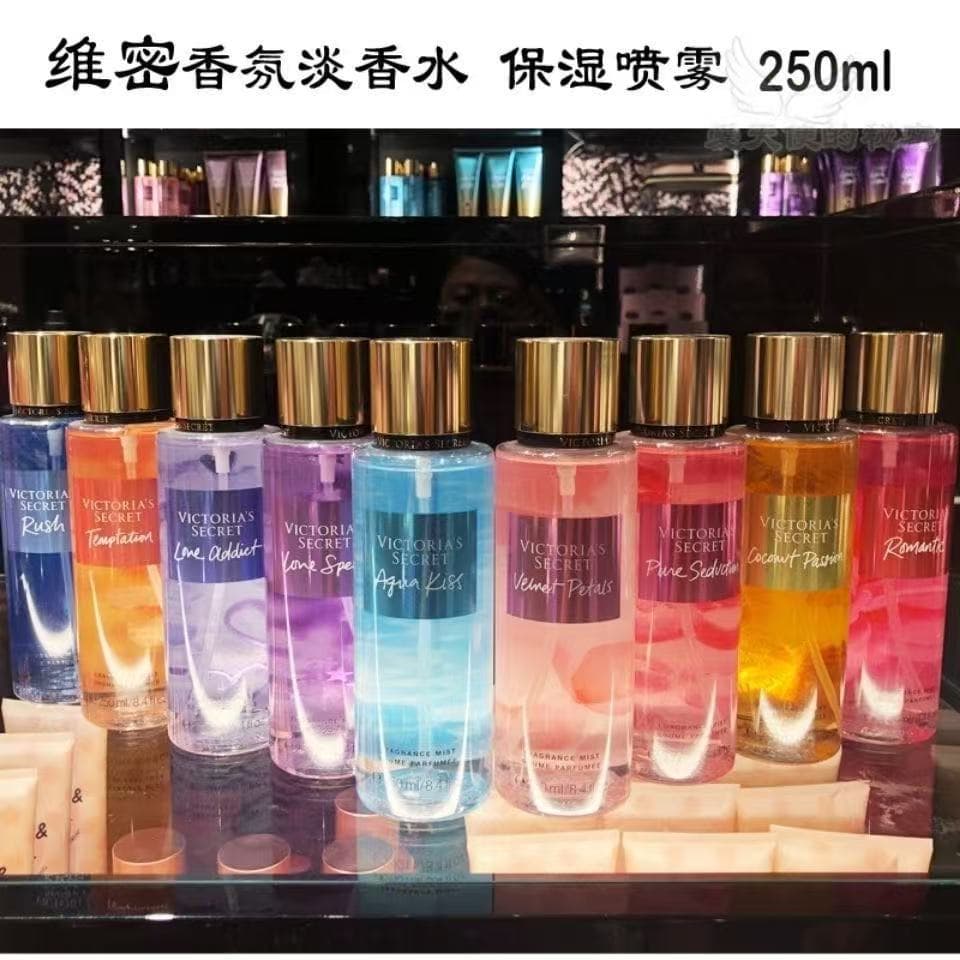 Cross-Border Victoria's Secret Fragrance Spray Glitter Body Spray Long-Lasting Fragrance Velvet Petals 250ml