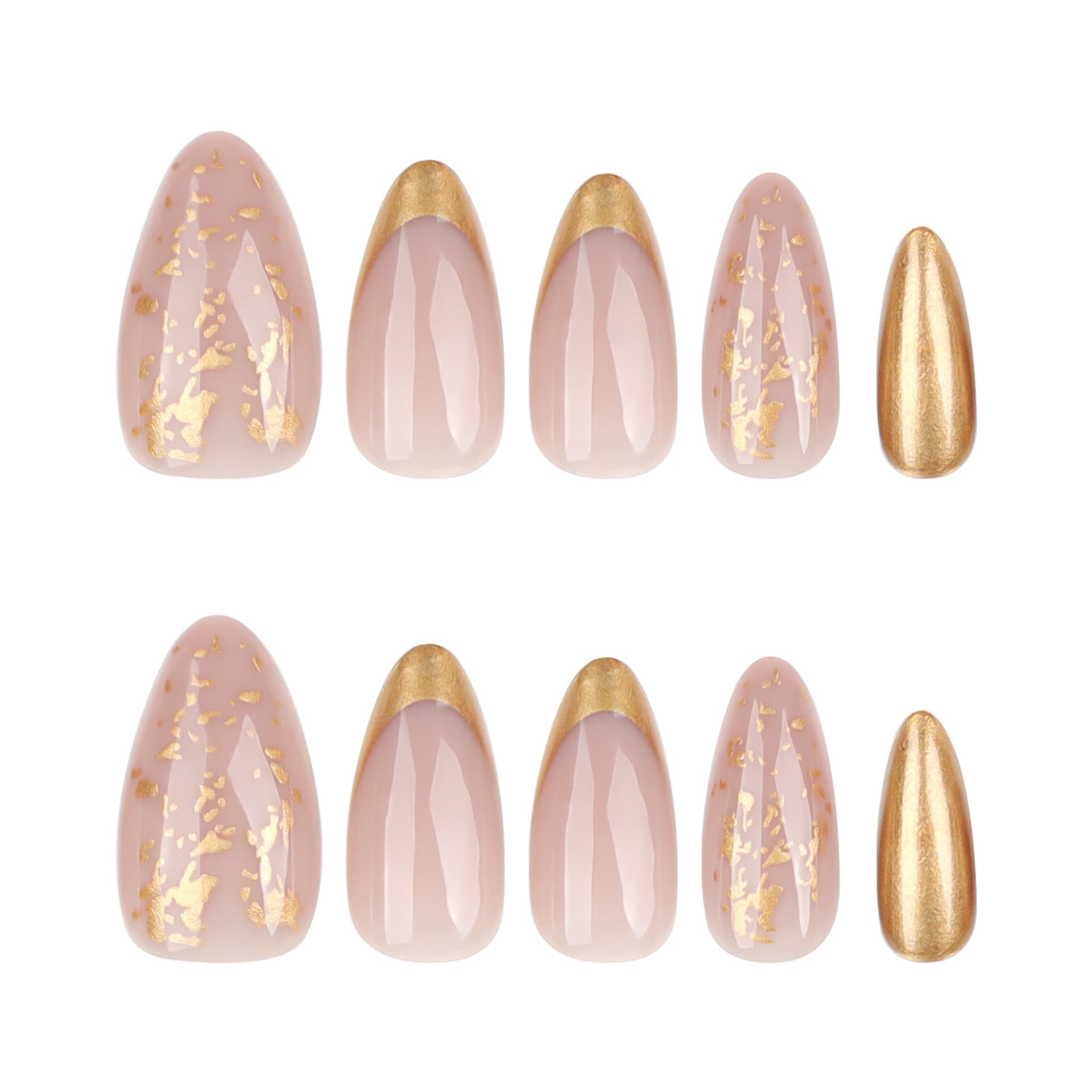Flash Pearl Wearable Nail Tips Short Almond Nails Simple Cross-Border Hot Selling Press-On False Nails