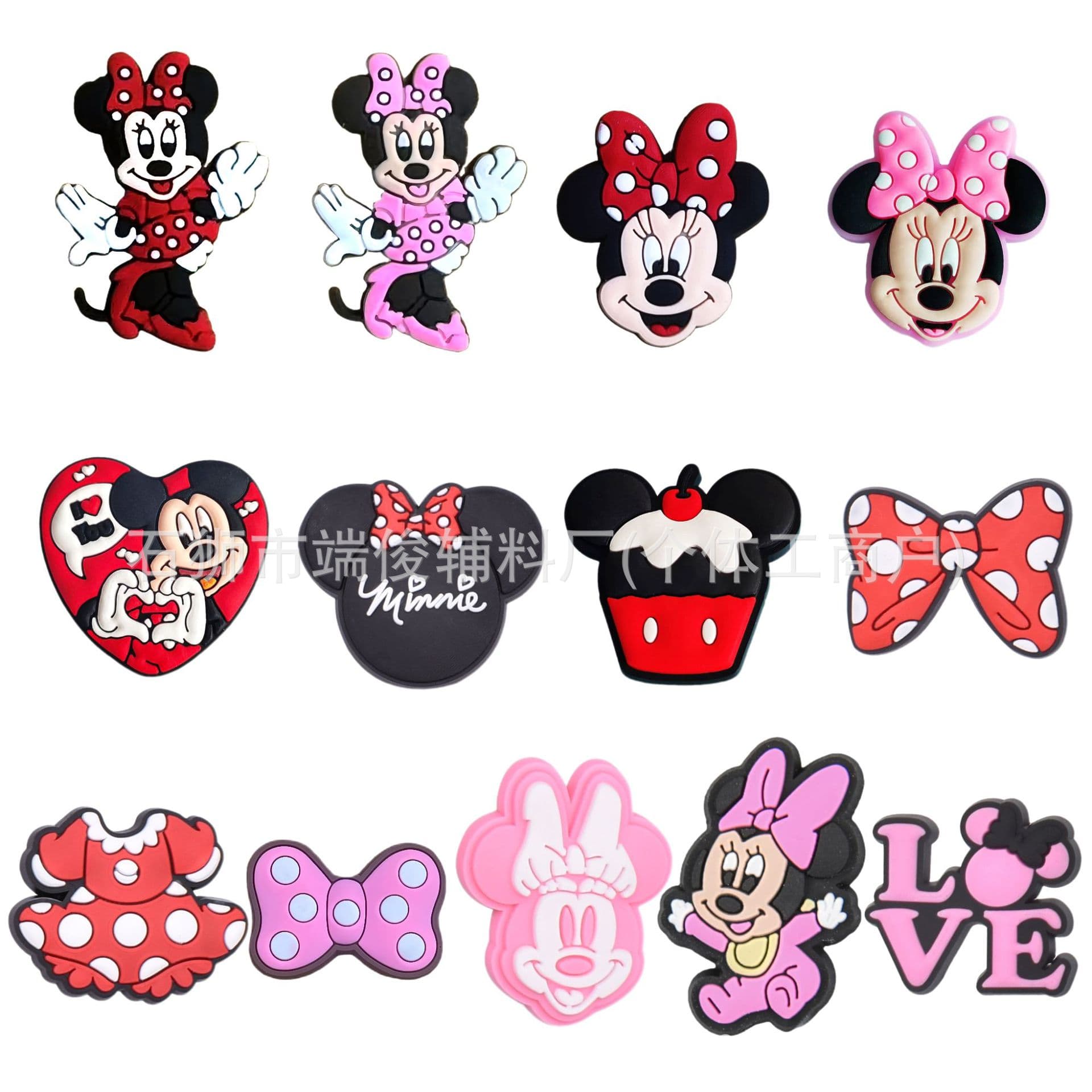 Mickey Minnie series hole shoes shoes flower croc garden shoes accessories PVC soft plastic drop hole shoes accessories