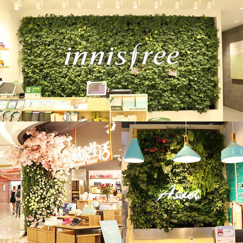 Simulated plant wall design indoor eucalyptus lawn front background wall image wall fake green plant wall decoration