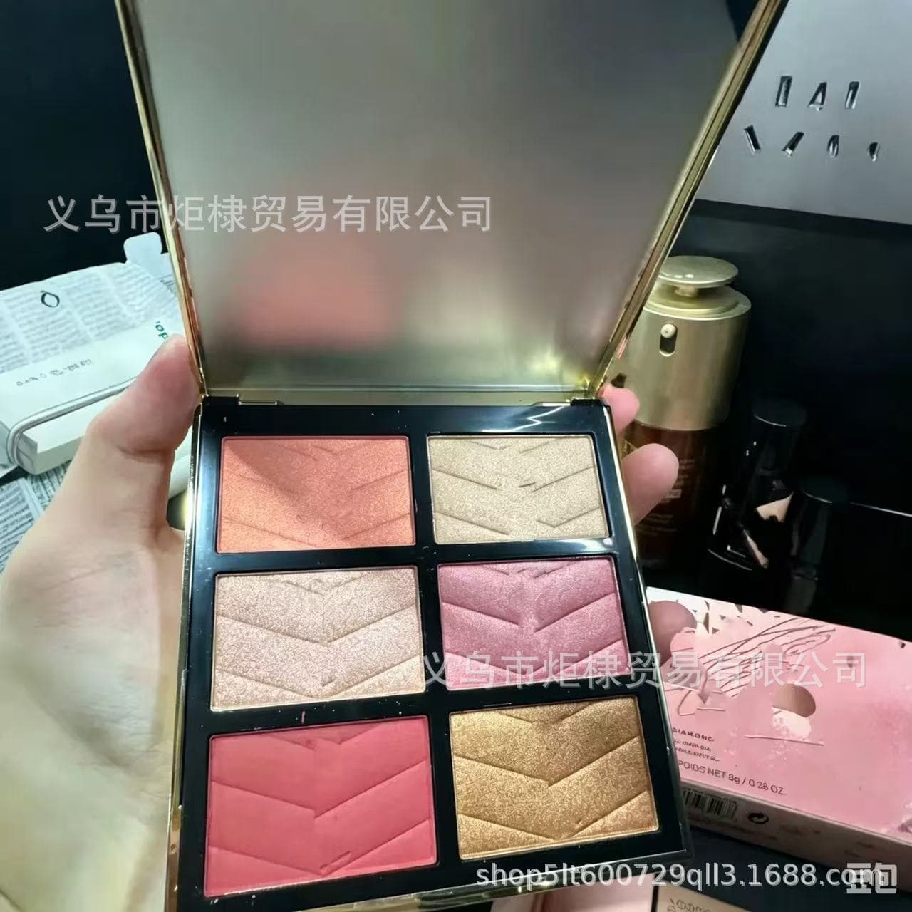 Cross-border Foreign Trade Leather 9-color Eyeshadow Palette Matte Cement Earth Tones 17.5g Christmas Limited 6-color Combo Palette 27g