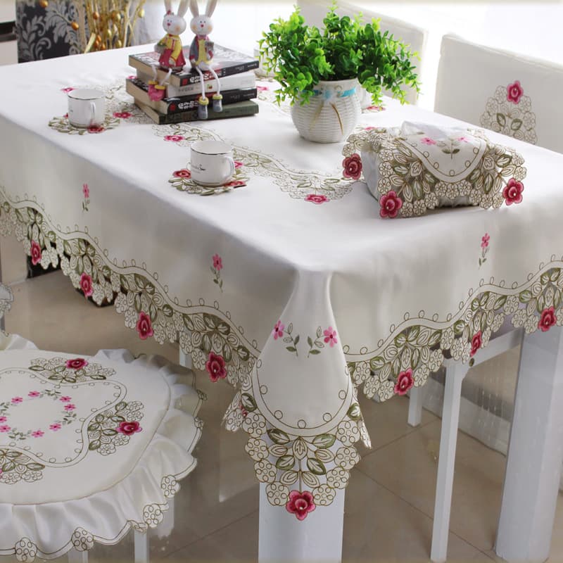 TV coffee table tablecloth rectangular lace seat cloth dining table cloth chair cover home chair cushion set dining chair embroidery process