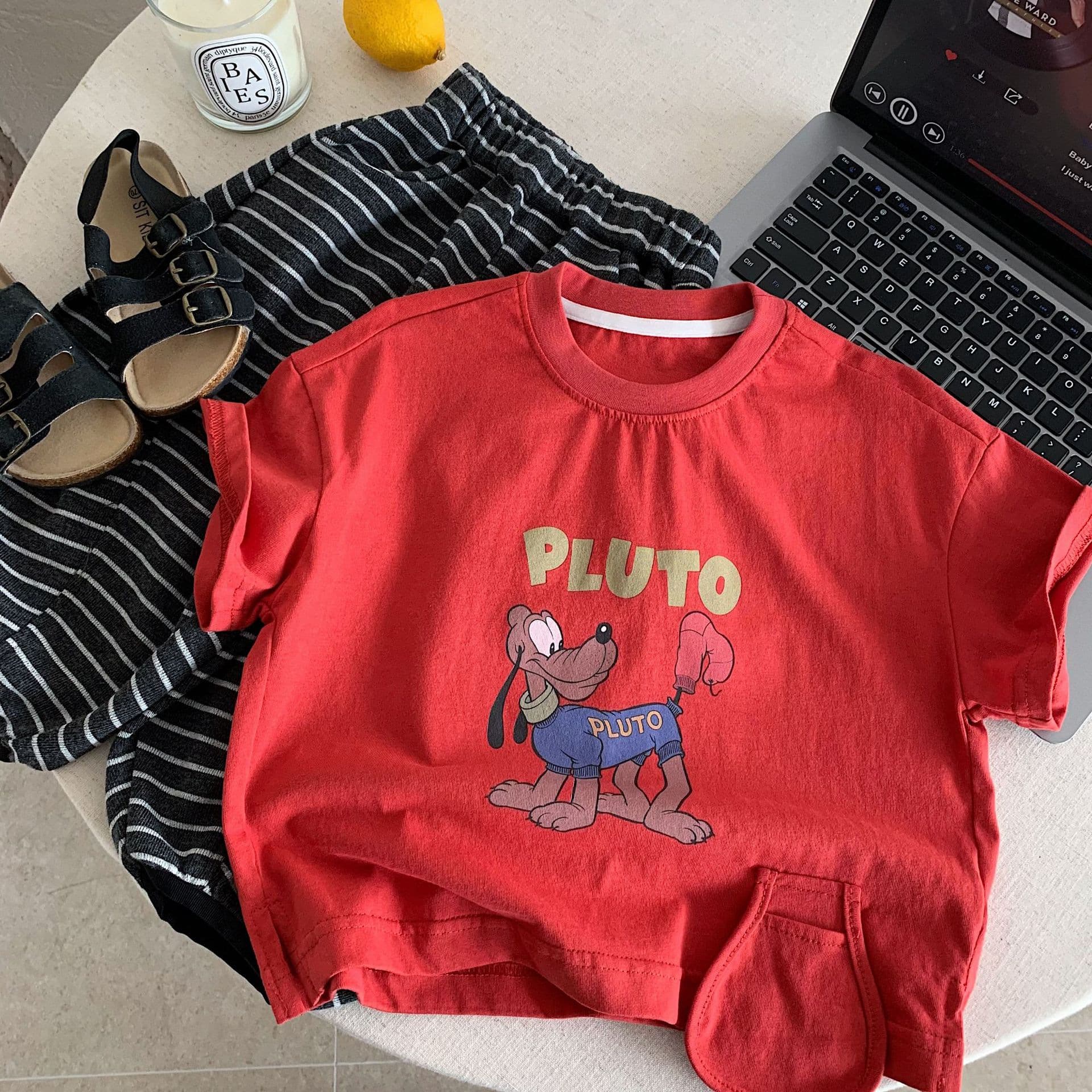 Children's Korean-Style Round-Neck Short-Sleeved 2026 Summer New Style Casual, Fashionable, Loose and Stylish Cartoon Tops for Boys and Girls