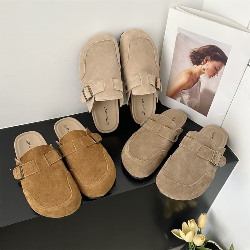 Vintage Platform Birkenstock Shoes Women's Spring Summer 2025 New Japanese Style Birkenstock Women's Shoes Ankle Bean Half Slippers