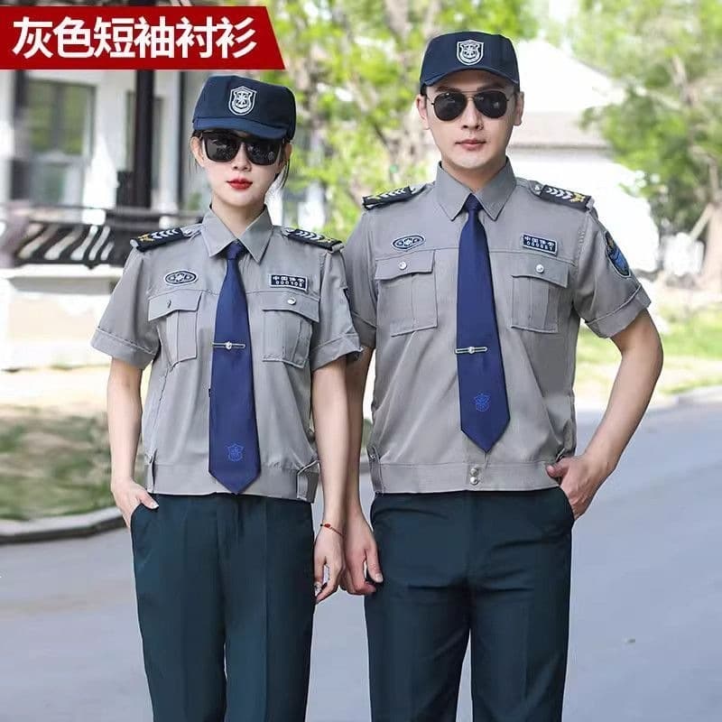 Security Guard Uniform Summer Blue Thin Short Sleeve Shirt Men Women Property Gatekeeper Duty Workwear Spring Long Sleeve Set