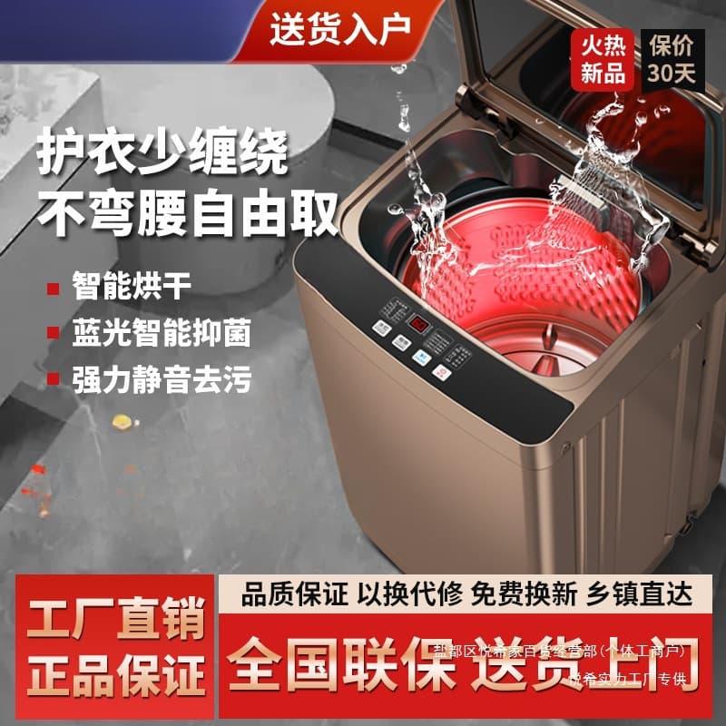 Fully Automatic Washing Machine for Home Rental Small Portable Washer with Spin Dry Heat Dry Air Dry All-in-One Dormitory In Stock