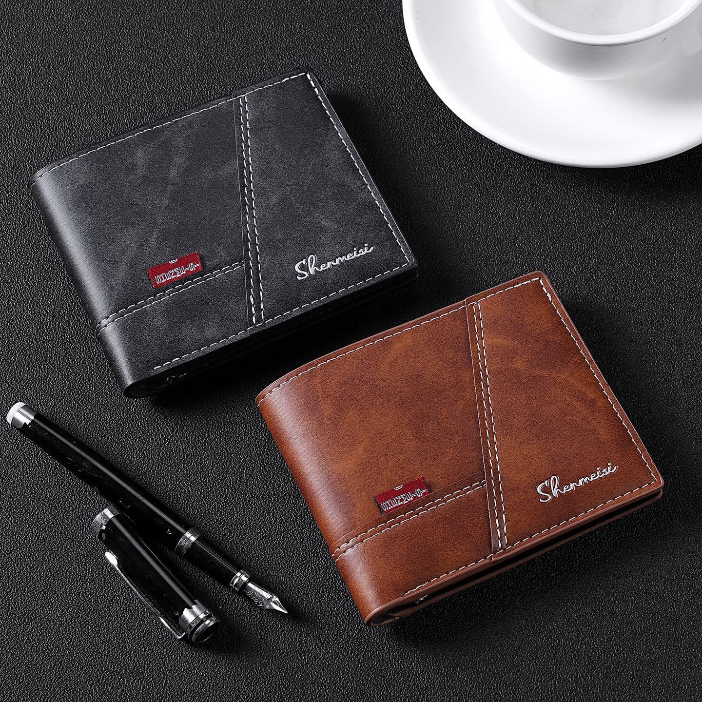New Men's Short Wallet Hot Selling for Export, Zipper Retro Leather Wallet, Men's Business Wallet, Factory Wholesale