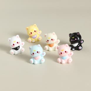 3D Resin Cute Little Cat Handmade Decorative Ornament Luna Cat Desktop Car Small Ornament Craft