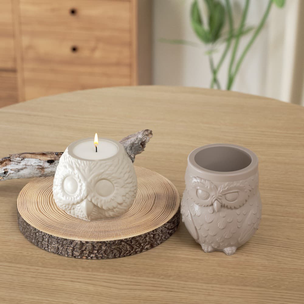 Cross-border Owl Storage Jar Candle Holder Silicone Mold Halloween DIY Aromatherapy Plaster Candle Cup Epoxy Resin Mold