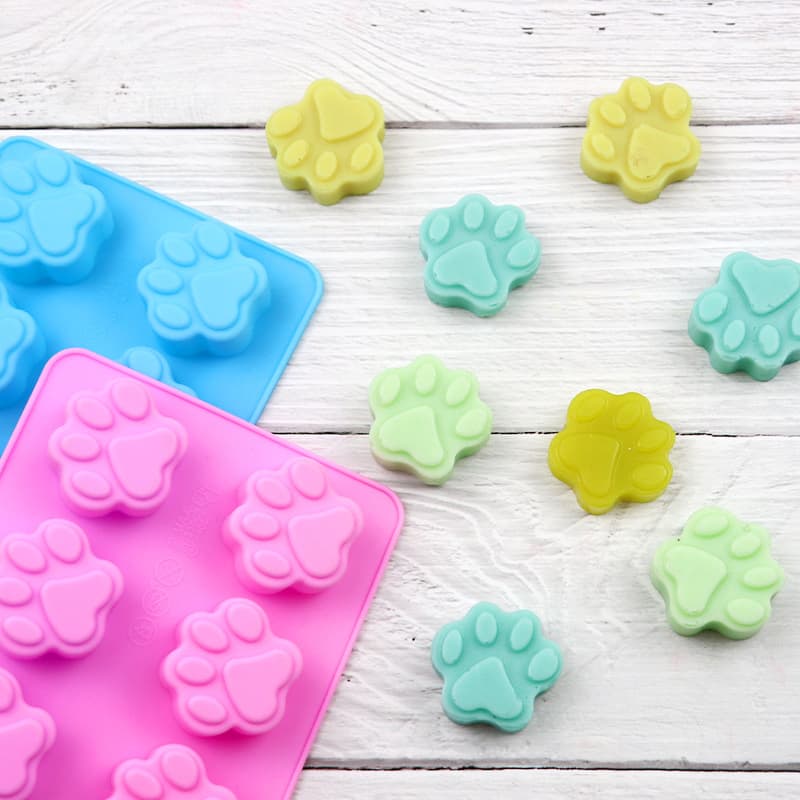 Dobi Cute 10-Link Cat Paw Handmade Soap Mold, Ice Skin Mooncake Mold, Silicone Baking Cake Mold Creative Mini