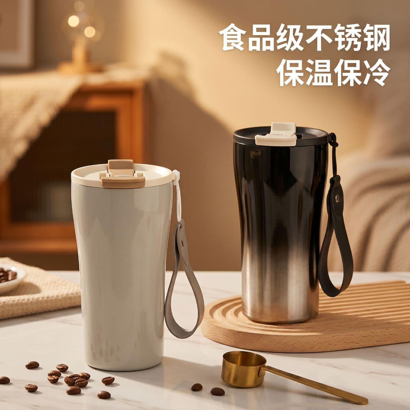 Portable Stylish Waist-Shaped Coffee Cup 304 Stainless Steel Car Thermos Mug Travel Insulated Cup
