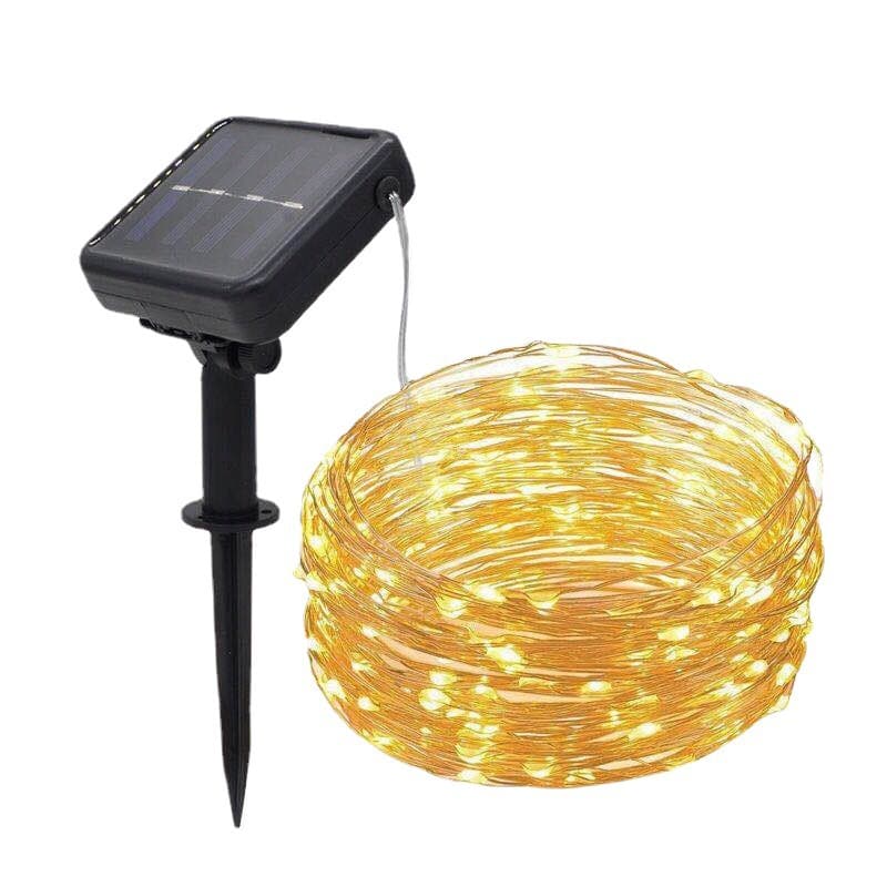 LED solar copper wire light eight-function light string courtyard decoration outdoor light string Christmas cross-border colorful light string