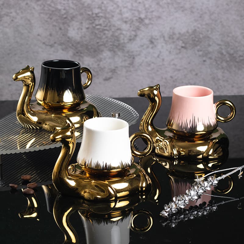 Creative Ceramic Coffee Cup Set, Ceramic Camel Coffee Cup, Gift Set Coffee Cup & Saucer, Espresso Coffee Cup