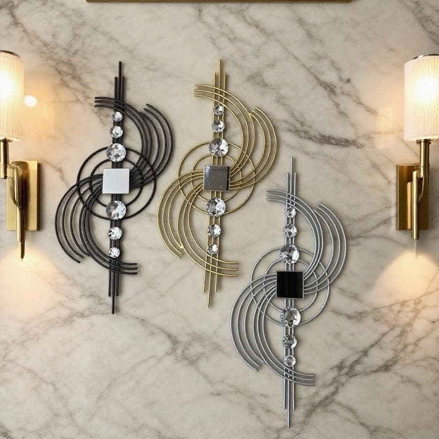 Cross-border Metal Home Decor Minimalist Metal Living Room Bedroom Wall Art Line Art Wall Hanging Decoration Light Luxury