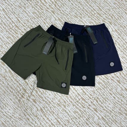 Shitoujia Cross-border Embroidered Summer Classic Woven Beach Shorts Men Casual Outdoor Shorts Black Cotton