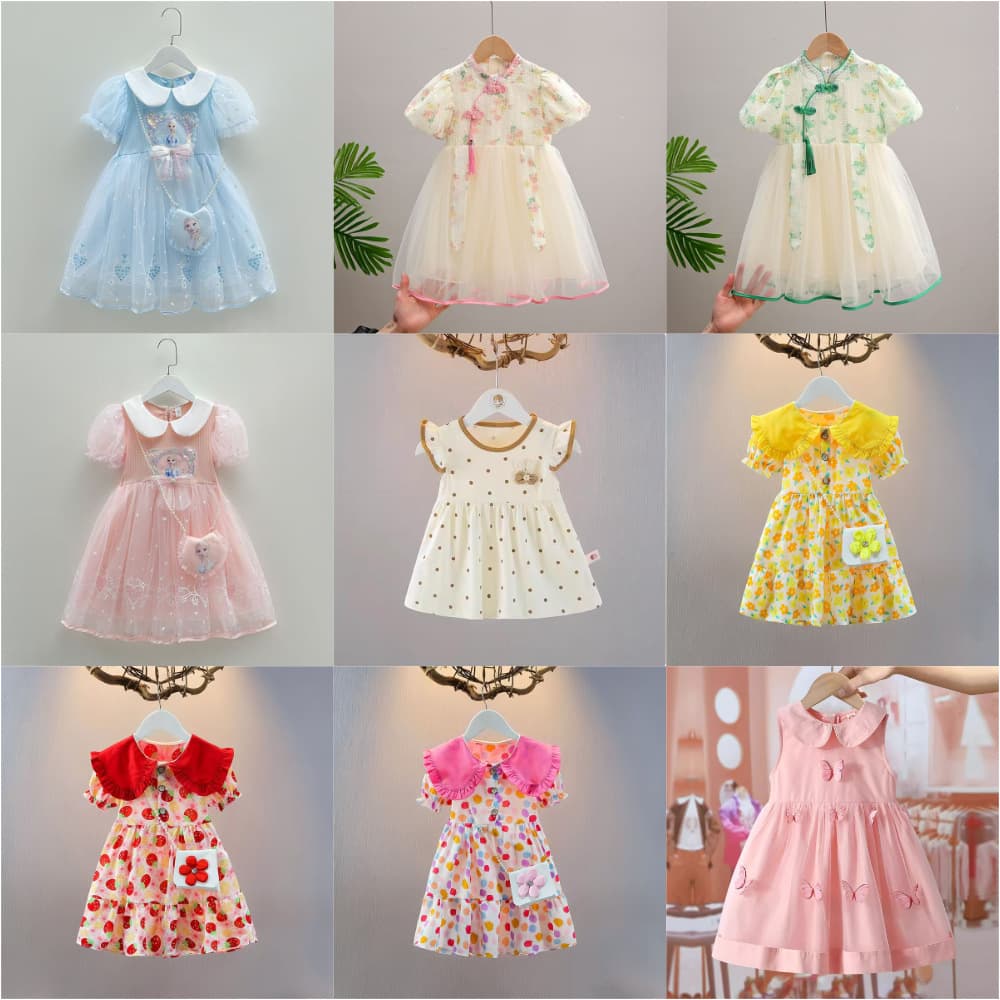 Girls' dresses, summer dresses, baby's new short skirts