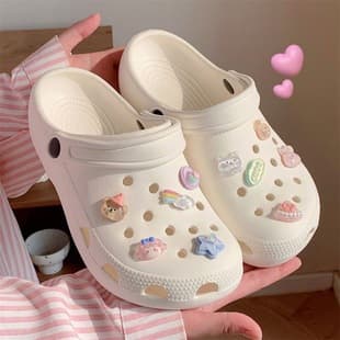 Summer Crystal EVA Clog Sandals for Women, Slip-On, Thick Sole, Anti-Slip, 2024 New Beach Sandals