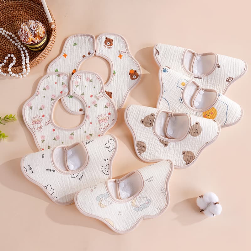 Pure Cotton Baby Drool Bib A-Class Waterproof Baby Bib Pure Cotton Waterproof Drool Bib Newborn Feeding Bib Apron