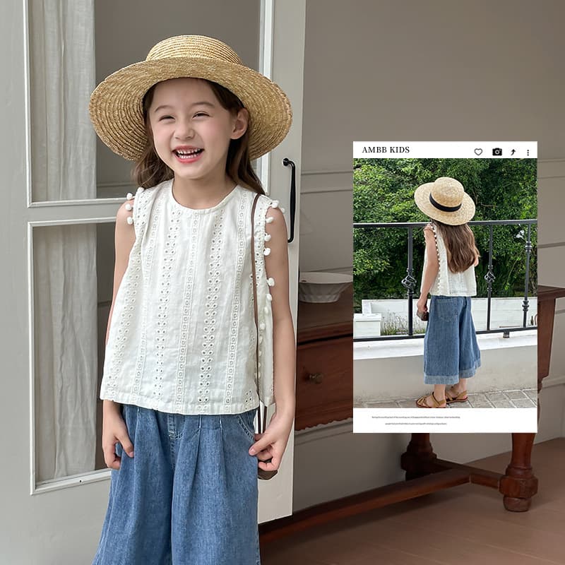 Elmo Beibei children's clothing summer new children's clothing girls Korean style foreign style hollow sleeveless vest baby top trendy