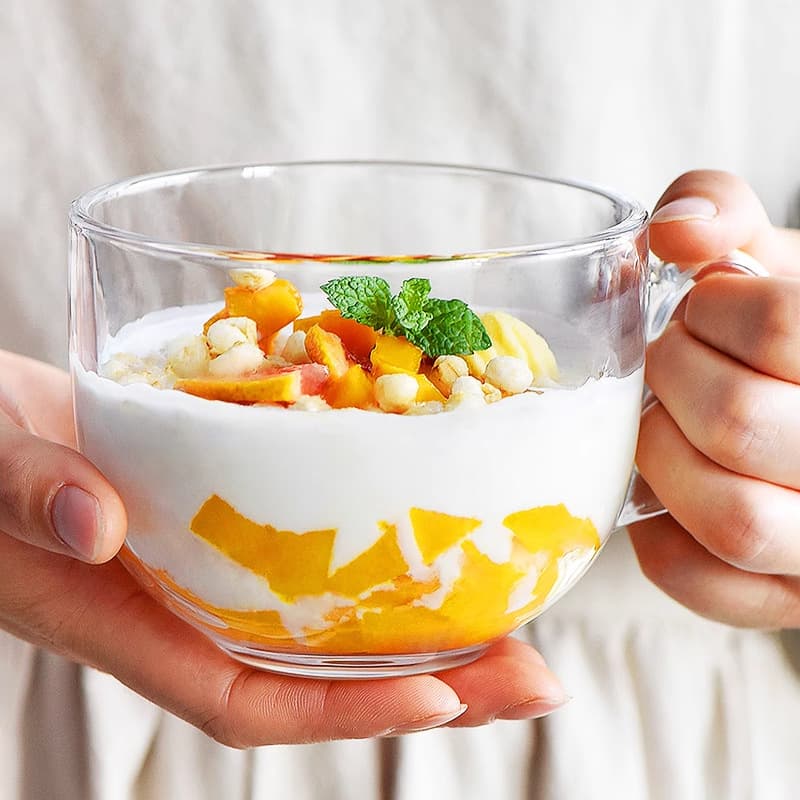 High Borosilicate Heat-resistant Glass Microwave-safe Student Bowl and Spoon Set Household Matching Ready Stock Wholesale