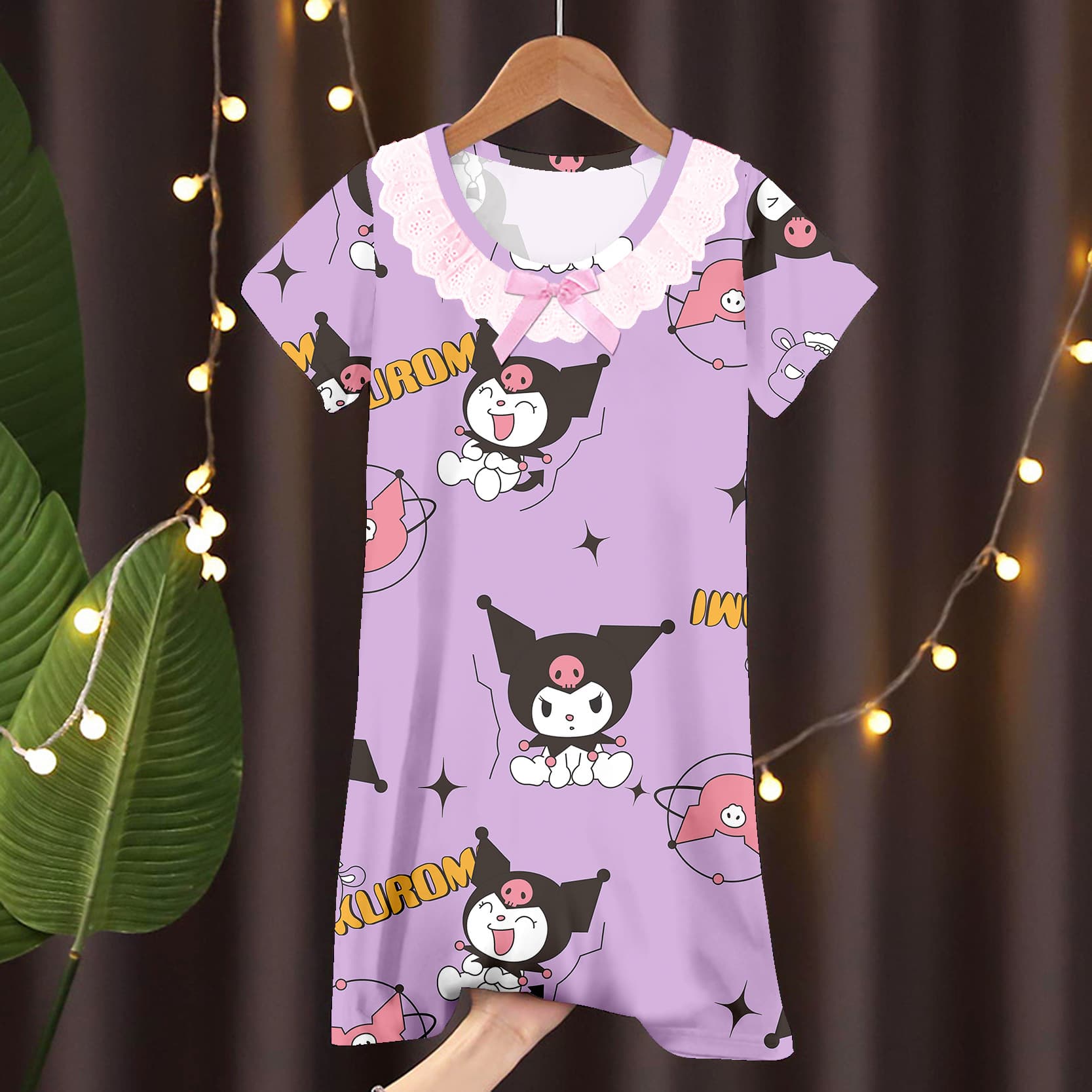 Wholesale New Children's Pajamas Summer Girls Kuromi Princess Style Nightgown Cartoon Cute Thin Dress