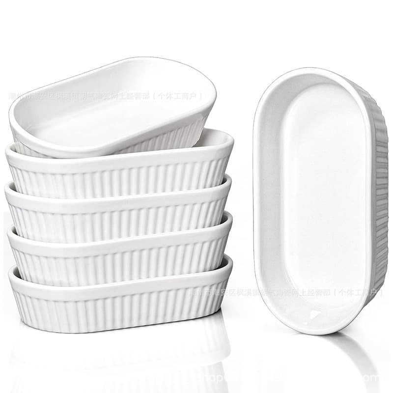 Ceramic Baking Tray Mousse Pudding Tray Ceramic Dinnerware Set Home Use Kitchen Utensils Baking Dish Mu Shu Meal Plate
