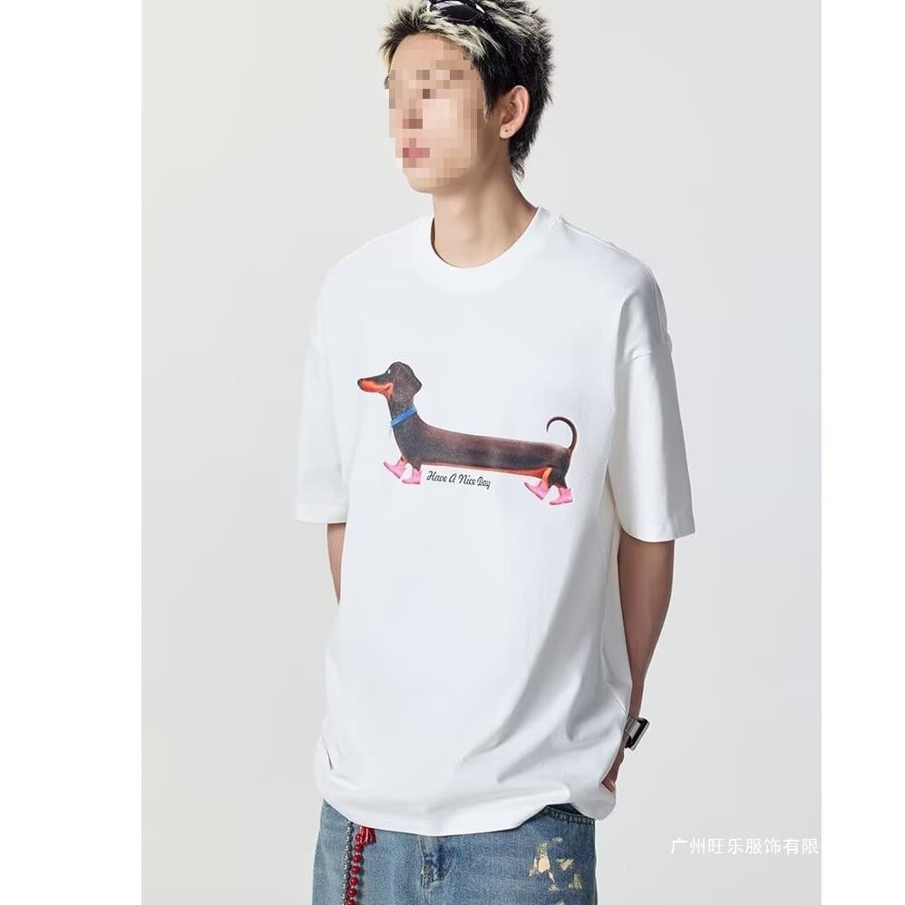 2026 Heavyweight Pearl Short Sleeve T-Shirt for Men and Women Couple Top Summer Casual Brand Half Sleeve Tee White Black