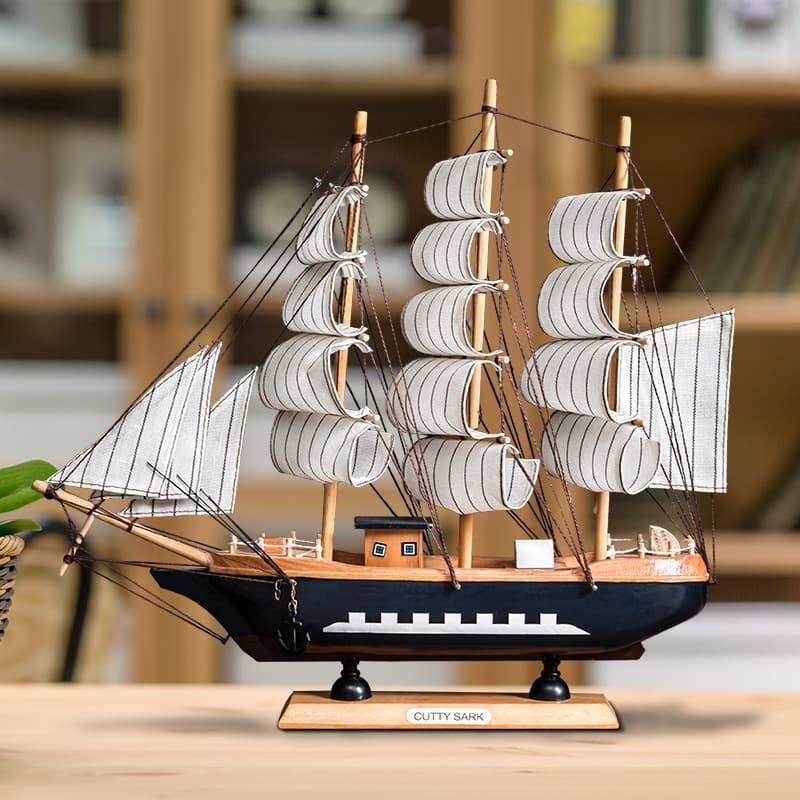Creative Sailboat Model Smooth Sailing Home Living Room Decor Ornament Bar Cabinet Entrance Bookshelf Desktop Miniature