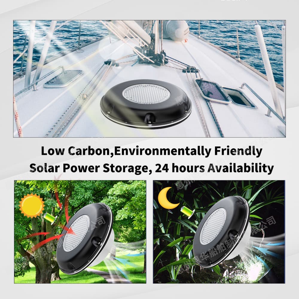 Solar Exhaust Fan for RV Marine Ventilation Fan Tent Ventilation Fan Attic Ventilation Fan Stainless Steel Cover Black