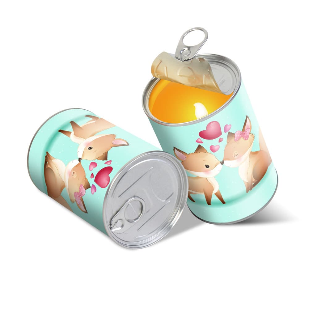 Cross-Border DIY Gifts Customized Digital Candles with Pictures Valentine's Day Couple Set Cartoon Fox LED Candle Light
