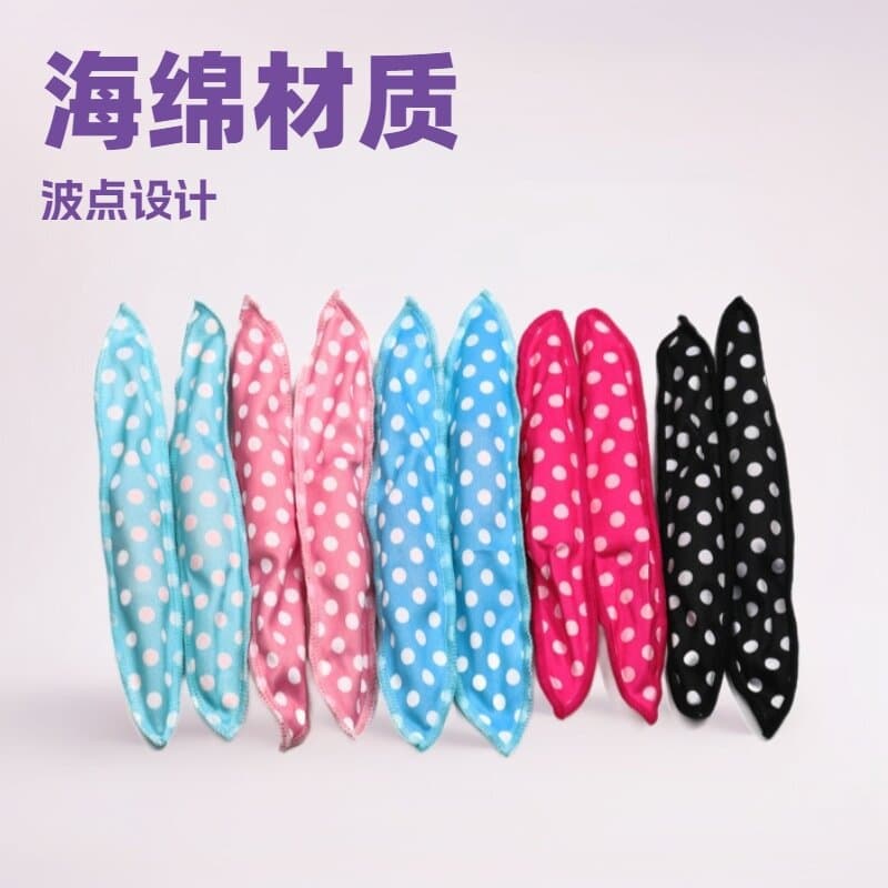 Amazon Bestseller Polka Dot Sponge Hair Curler Pear Blossom Hair Curler Sleep Lazy Beauty Care Makeup