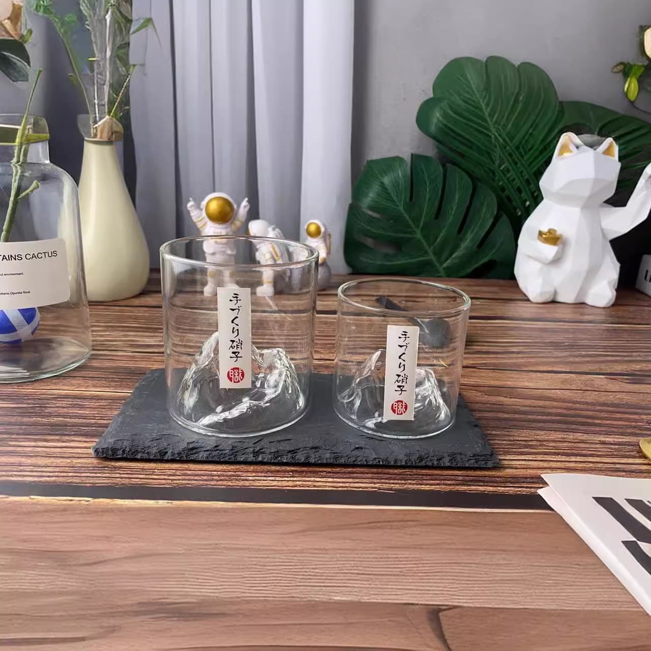 Guanshan Cup National Trend Glass Cup Retro Japanese Water Cup Coffee Cup Wine Cup Heat-Resistant High Borosilicate