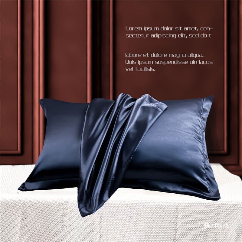 Silk pillowcases, one pair, summer silk pillowcases, ice silk cool pillowcases, single pillowcase, 4874 solid color, adult use.