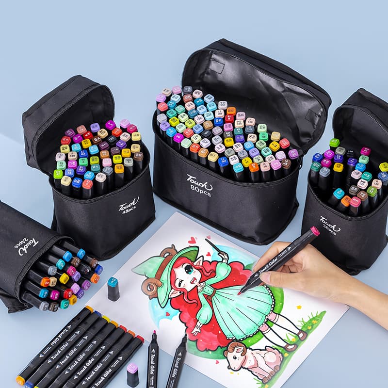 Touch marker pen set student stationery 24/36/48/80 color alcohol oily watercolor pen creative stationery