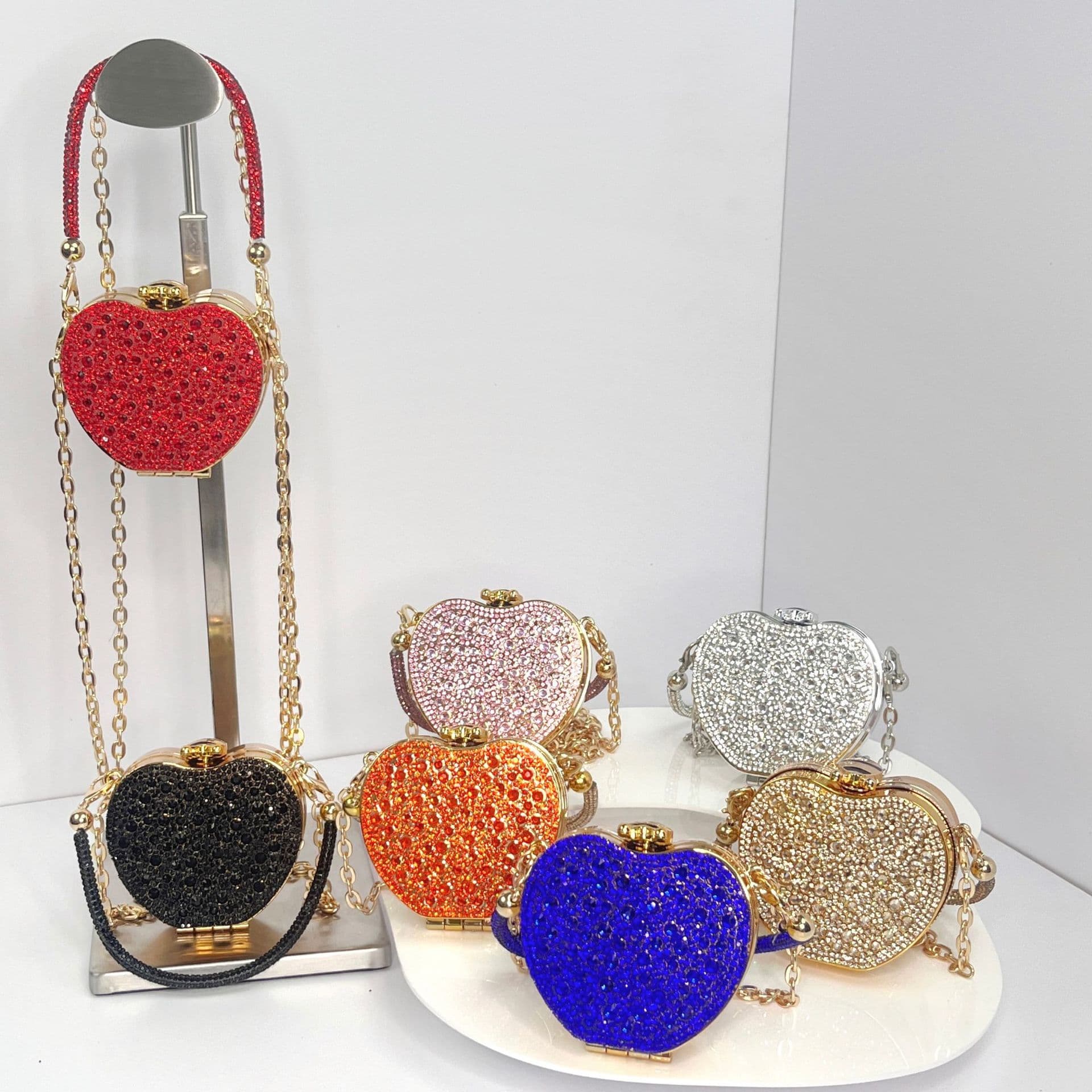 Rhinestone small square bag, hot diamond bag, apple bag, mini bag, cross-border trend, sanniu LH142 bag, mini bag