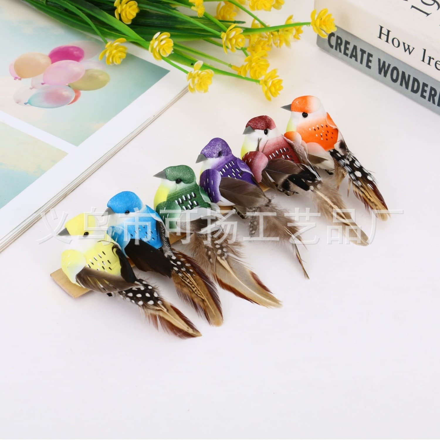 Simulated feather bird curly bird foam bird fake bird kindergarten layout decoration garden animal props wholesale