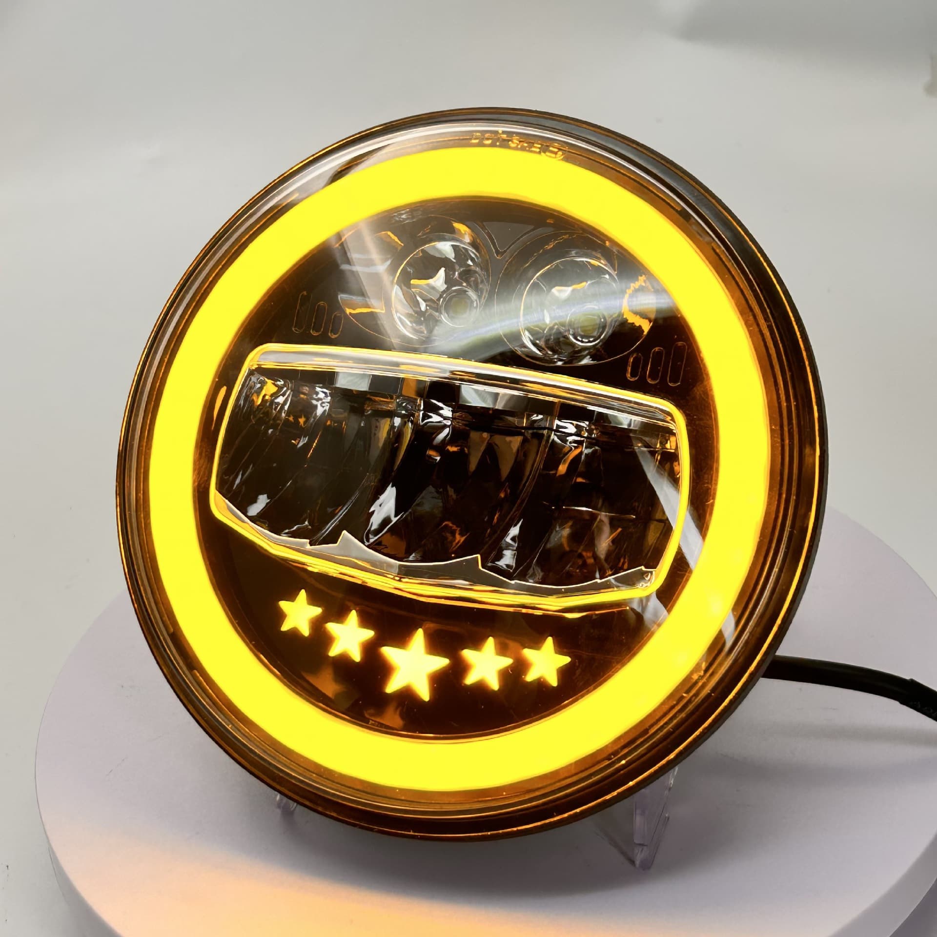 Jeep Wrangler 7-inch Round Angel Eye Five-Point Star Modified Off-Road Vehicle Headlight LED Car Light