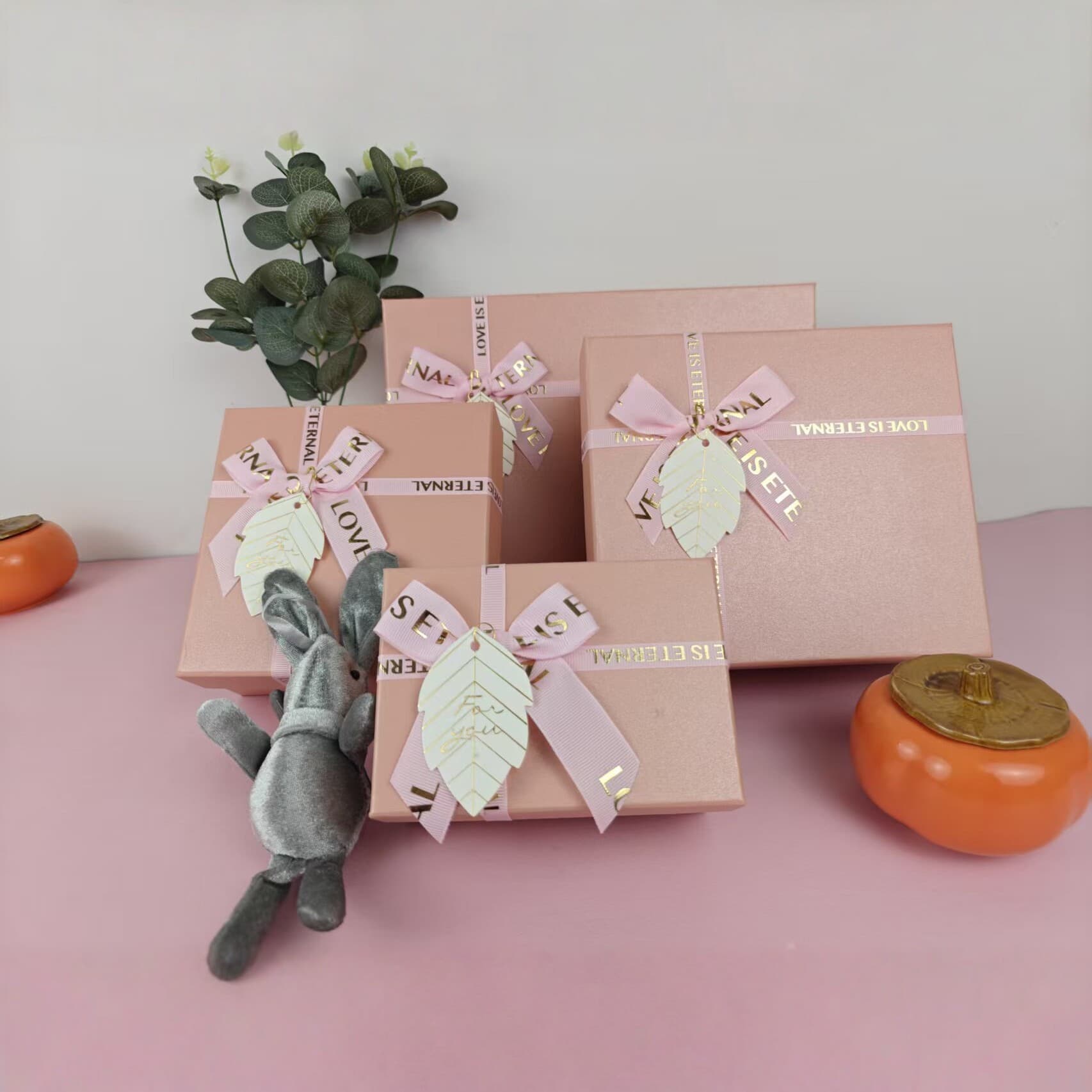 Pink Bow Gift Box Premium Souvenir Box Birthday Gift Box Ins Style Gift Packaging Box Empty Box
