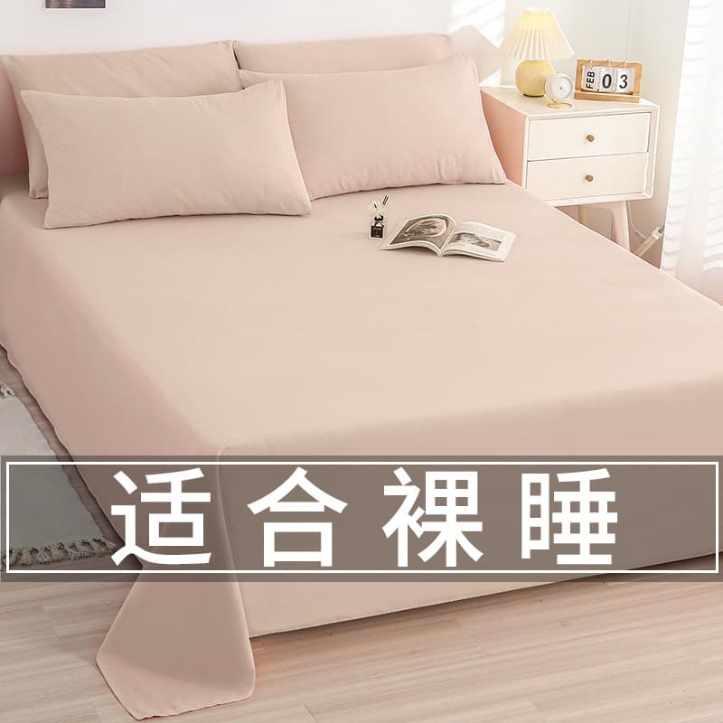 Ins-Style Single Bed Sheet for Autumn and Winter, Brushed Flannel Sheet for Student Dormitory, Single/Double, Non-Cotton Pure Cotton Sheet