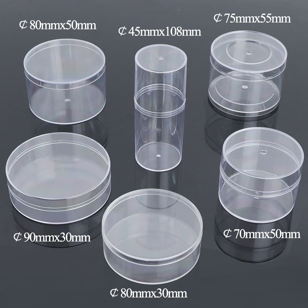 Transparent Round Plastic Box Figure Jewelry Collectibles Display Box Jewelry Packaging Box with Lid Acrylic Round Box