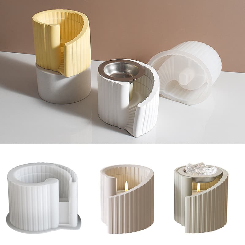 Spiral Staircase Aromatherapy Burner Epoxy Resin Silicone Mold DIY Crystal Clear Resin Step Gypsum Candle Holder Mold