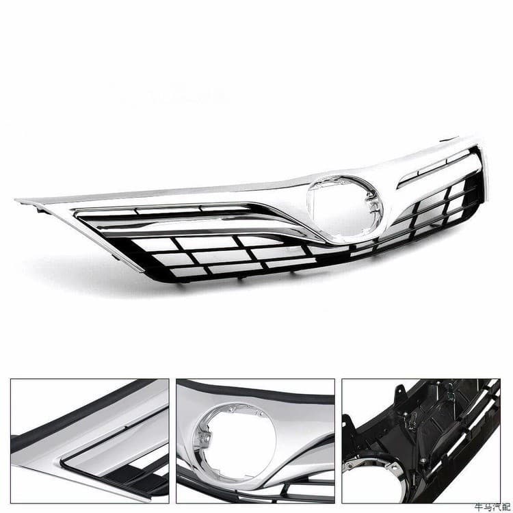 Camry 2012 US Version Chrome Grille Fog Light Frame Cover Front Bumper Mesh Ventilation Grille SELE Fog Light Frame Upgrade