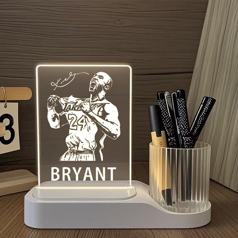 Kobe Harden Curry Rose Basketball NBA Photo Frame Night Light Ornament Practical Engraved Birthday Gift for Men