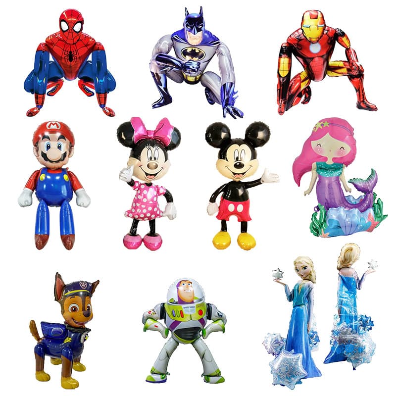 3D Marvel Aluminum Foil Balloons Elsa Spider-Man Mario Kids Cartoon Birthday Party Theme Decoration