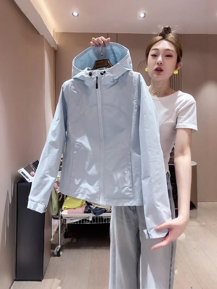 Women's Short Autumn Coat, Petite Top, 2025 New Arrival, Waist-Cinching Windbreaker Jacket, Soft Shell Jacket