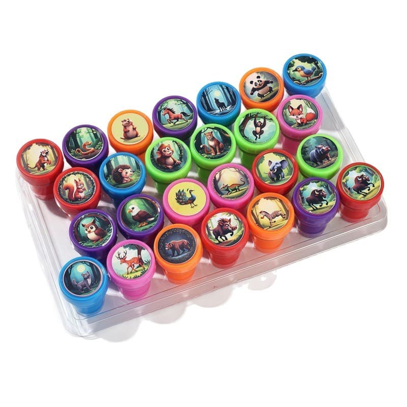 26 Animal Cartoon Stamps, Lion Tiger Design Stamps, Children's Fun Reward Stamps, Direct from Manufacturer for Holidays