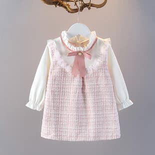 Girls Dress Spring Autumn 2024 New Fashion Baby Long Sleeve Princess Dress Fairy First Birthday Gown